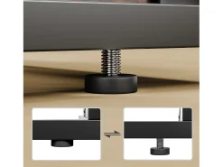 Juego de 2 mesas auxiliares plegables - Metal negro y madera rústica marrón