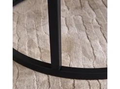 Juego de 2 mesas de centro nido: mármol blanco y metal negro, mesa auxiliar redonda moderna para sala de estar y dormitorio.