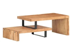 Juego de 2 mesas de centro de madera maciza de acacia