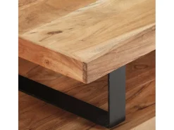 Juego de 2 mesas de centro de madera maciza de acacia