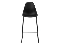Juego de 6 sillas de bar de plástico negro