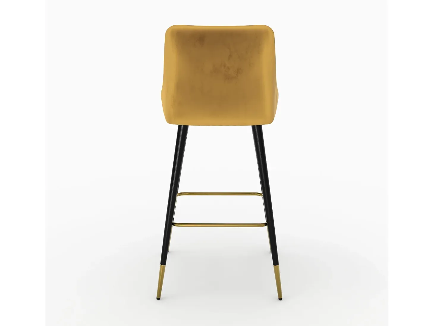 Juego de 2 sillas de bar de terciopelo amarillo curry 78 cm - Aristote