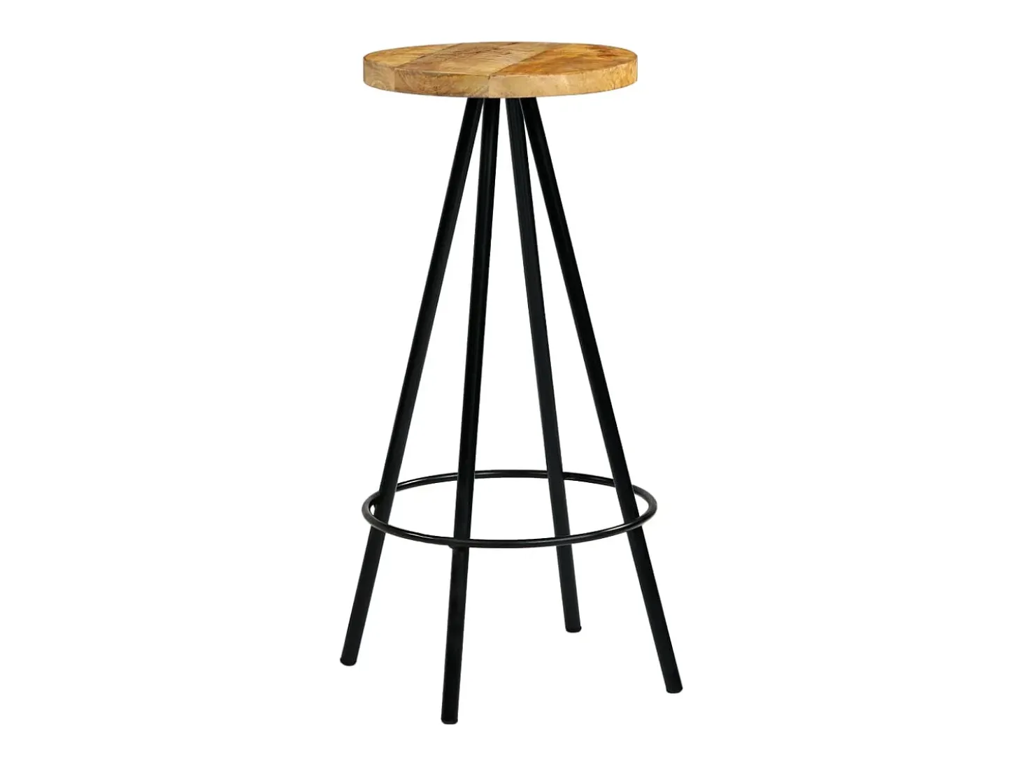 Juego de 4 sillas de bar de madera maciza de mango
