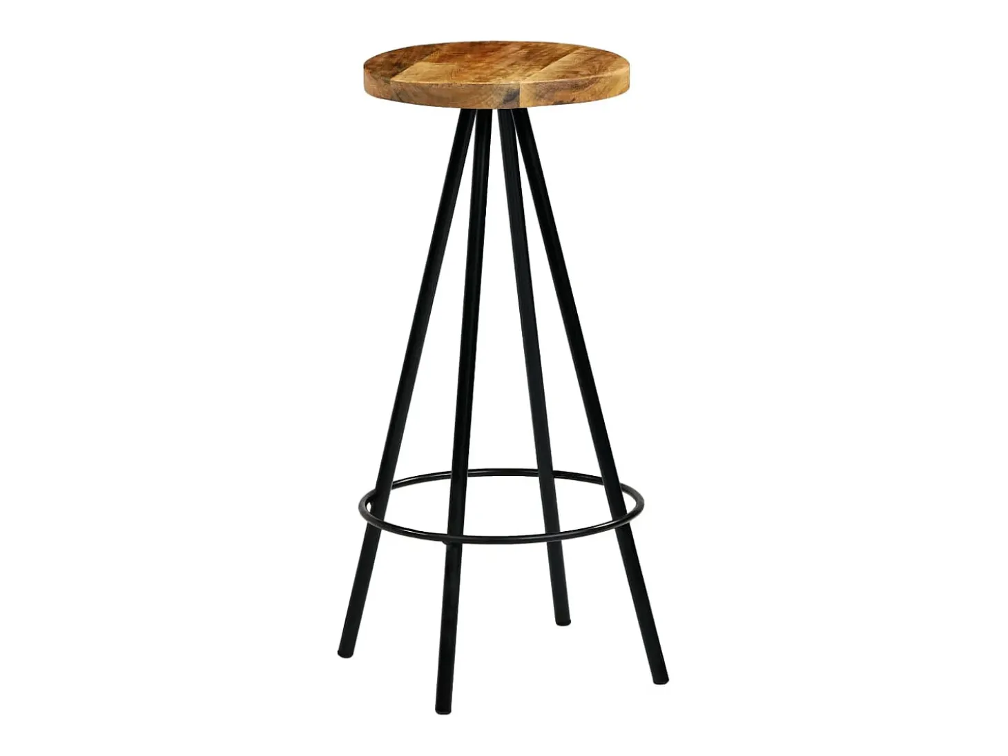 Juego de 4 sillas de bar de madera maciza de mango