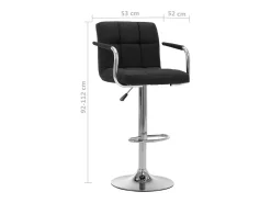 Juego de 2 sillas de bar de tela negra
