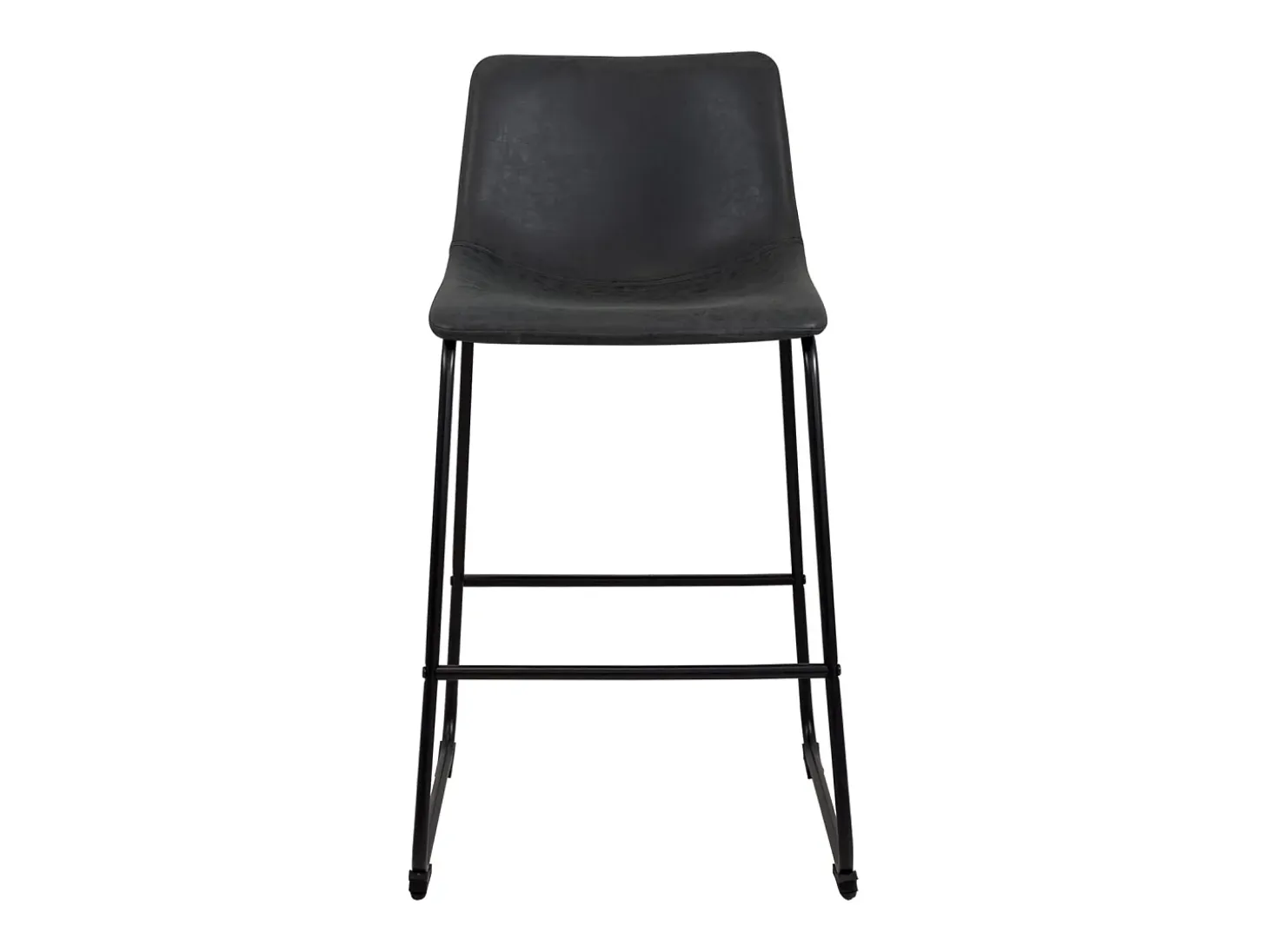 Juego de 2 sillas de bar industriales, asiento acolchado de cuero sintético efecto vintage, patas de metal HELIO 64 (negro gris)