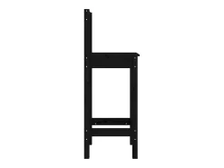 Juego de 2 sillas de bar negras 40x41,5x112 cm madera maciza de pino