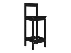 Juego de 2 sillas de bar negras 40x41,5x112 cm madera maciza de pino