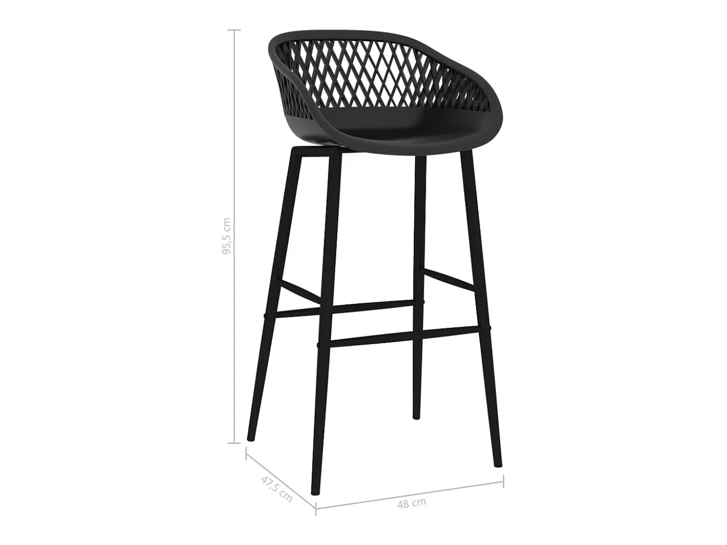 Juego de 4 sillas de bar negras