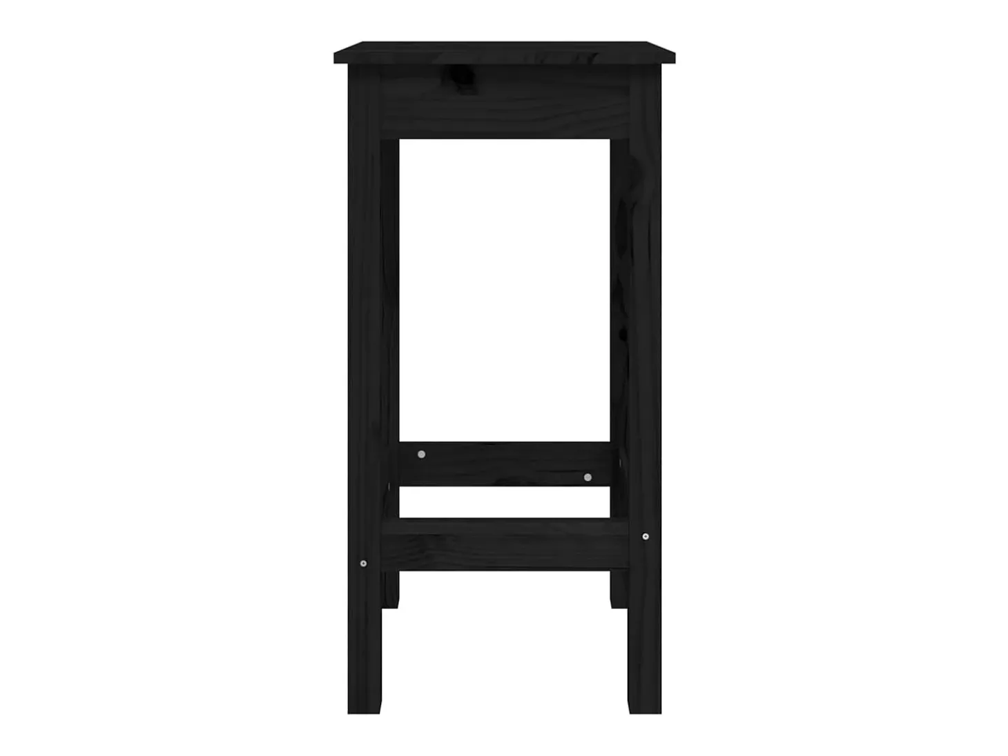 Juego de 2 sillas de bar negras 40x40x78 cm madera maciza de pino