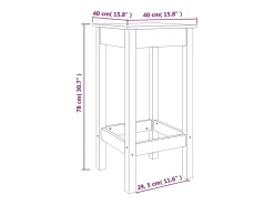 Juego de 2 sillas de bar 40x40x78 cm madera maciza de pino