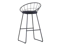 Juego de 2 Taburete de barra de cocina cuero sintético negro ES71158