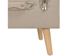 Juego de 3 taburetes con almacenaje de tela beige