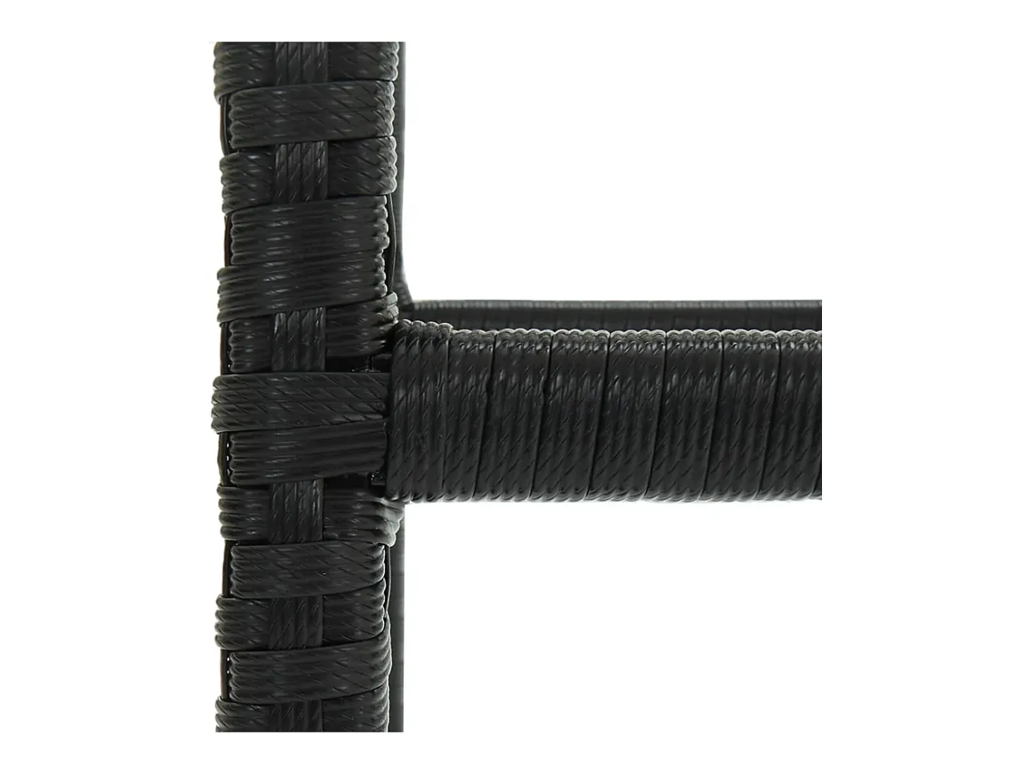 Juego de 6 taburetes de bar con cojines de resina de mimbre negro