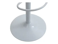 Juego de 2 taburetes de bar de cuero sintético - Altura ajustable - Natural y Blanco - MONTENEGRO