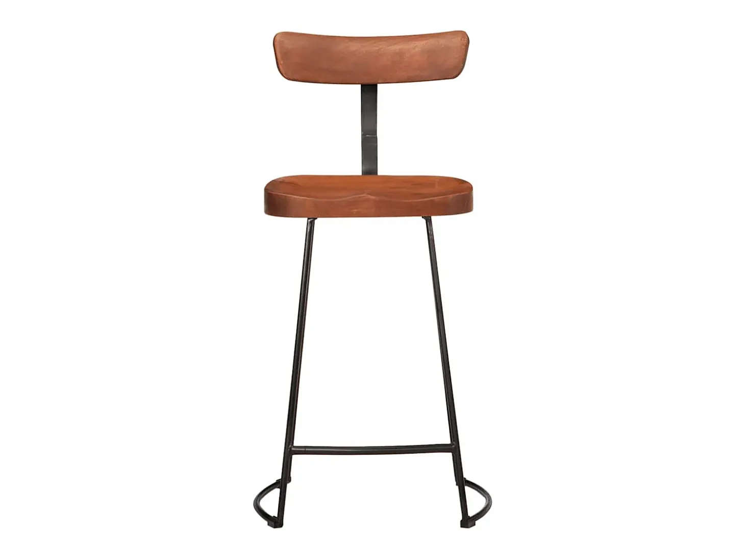 Juego de 2 taburetes de bar 49x43x88 cm madera maciza de mango