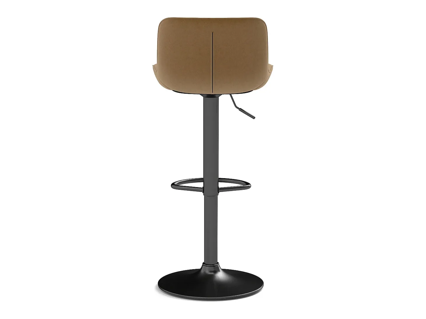 Juego de 4 taburetes de bar giratorios - altura ajustable y giro de 360° - terciopelo marrón