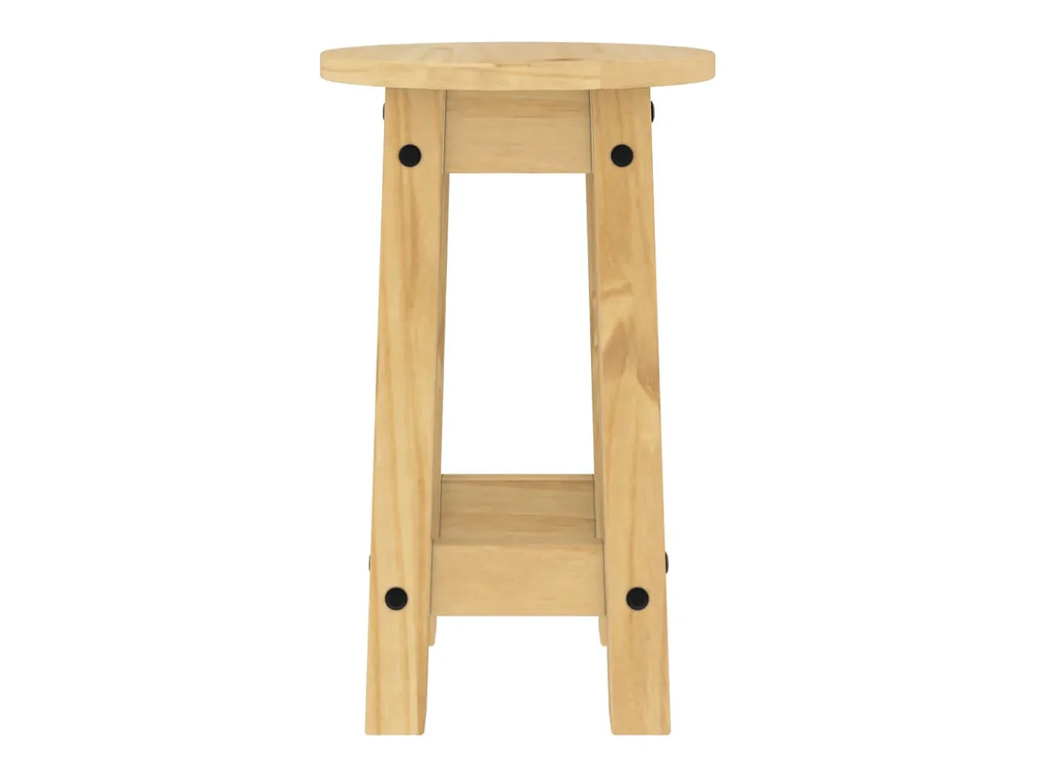 Juego de 2 taburetes de bar de madera maciza de pino
