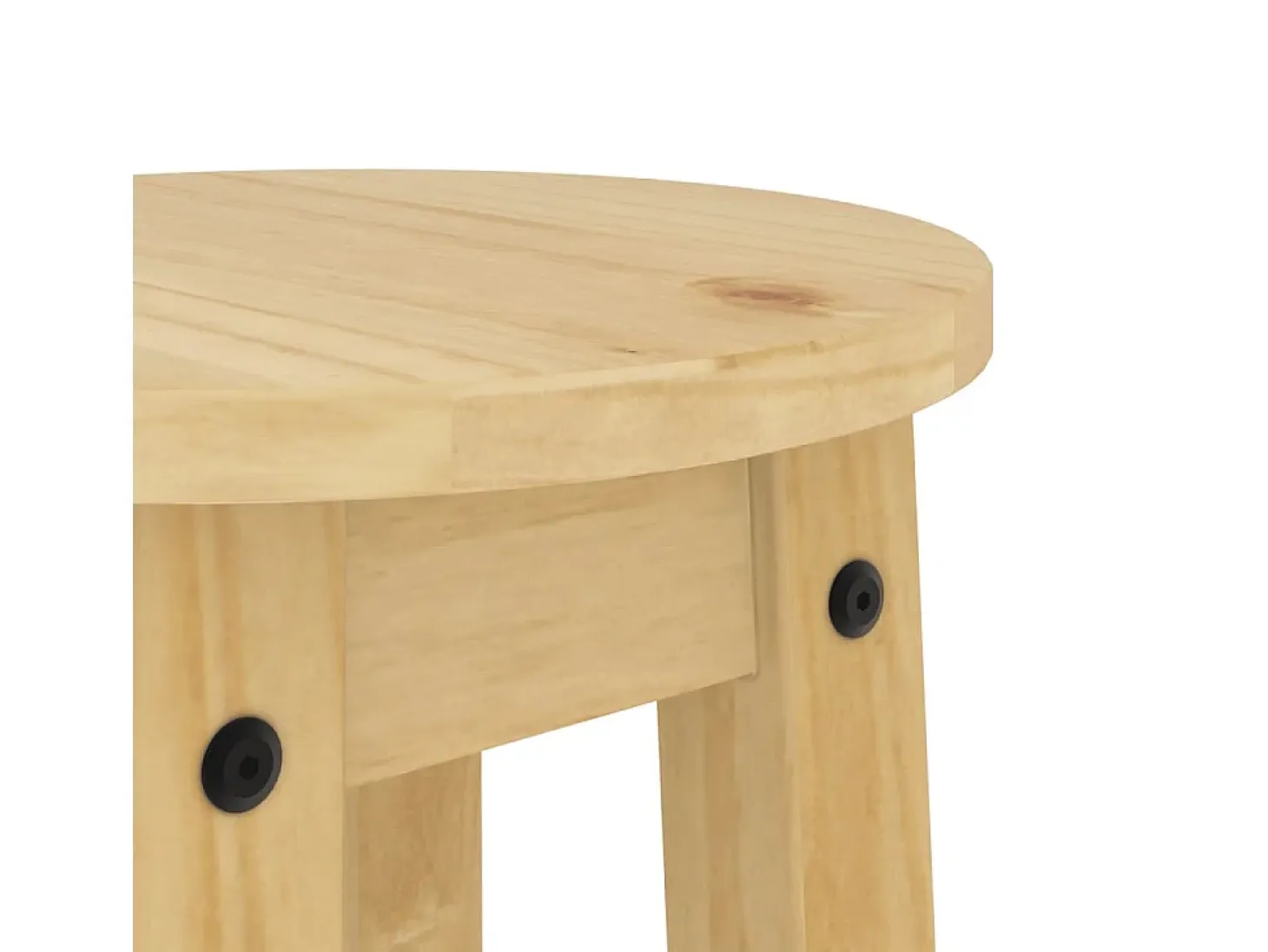 Juego de 2 taburetes de bar de madera maciza de pino