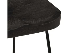 Juego de 2 taburetes de bar negros 46x38x52 cm madera maciza de mango