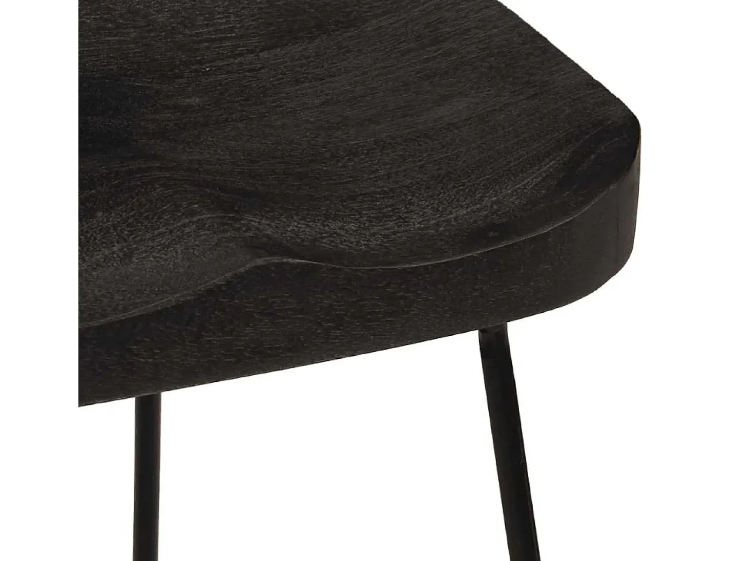 Juego de 2 taburetes de bar negros 46x38x52 cm madera maciza de mango
