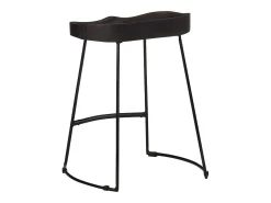 Juego de 2 taburetes de bar negros 46x38x52 cm madera maciza de mango
