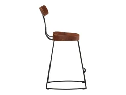 Juego de 2 taburetes de bar 49x43x79 cm madera maciza de mango