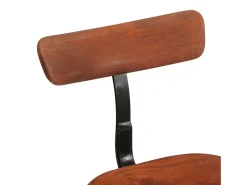Juego de 2 taburetes de bar 49x43x79 cm madera maciza de mango