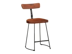 Juego de 2 taburetes de bar 49x43x79 cm madera maciza de mango