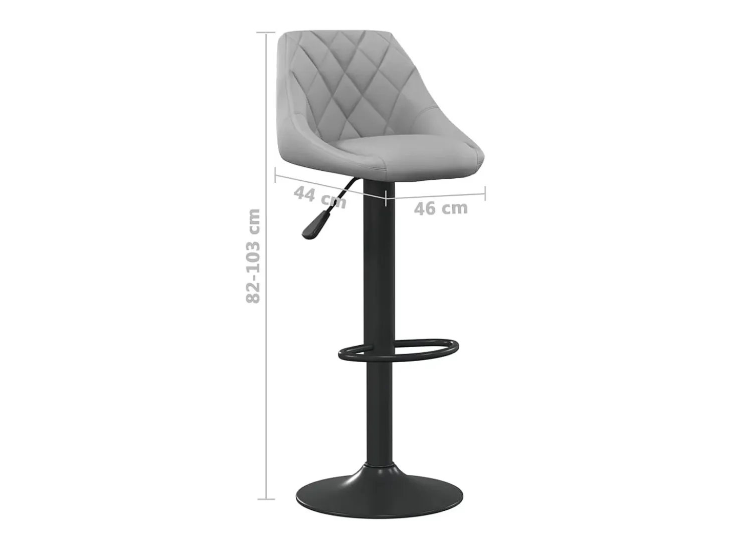 Juego de 2 taburetes de bar de terciopelo gris claro