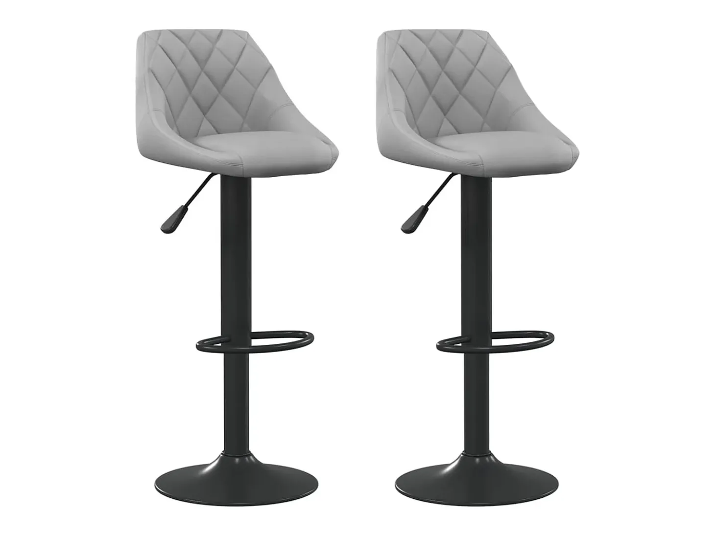 Juego de 2 taburetes de bar de terciopelo gris claro