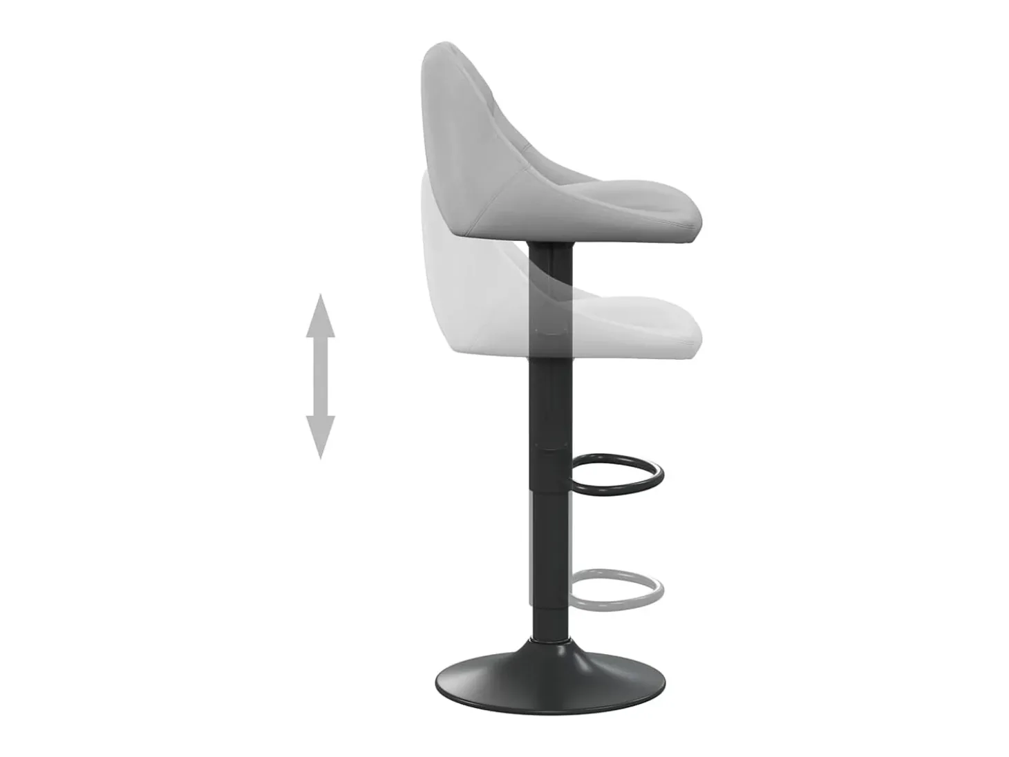 Juego de 2 taburetes de bar de terciopelo gris claro
