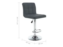 Juego de 2 taburetes de bar en piel sintética gris