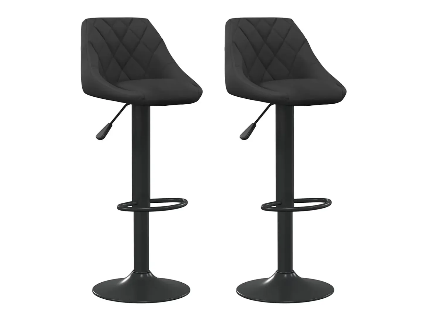 Juego de 2 taburetes de bar de terciopelo negro
