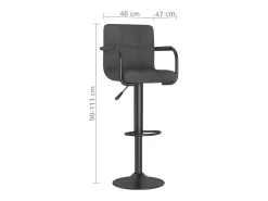 Juego de 2 taburetes de bar de tela gris oscuro