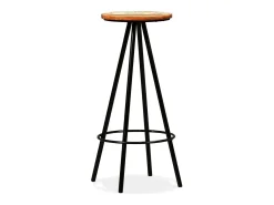 Juego de 4 taburetes de bar de madera maciza recuperada