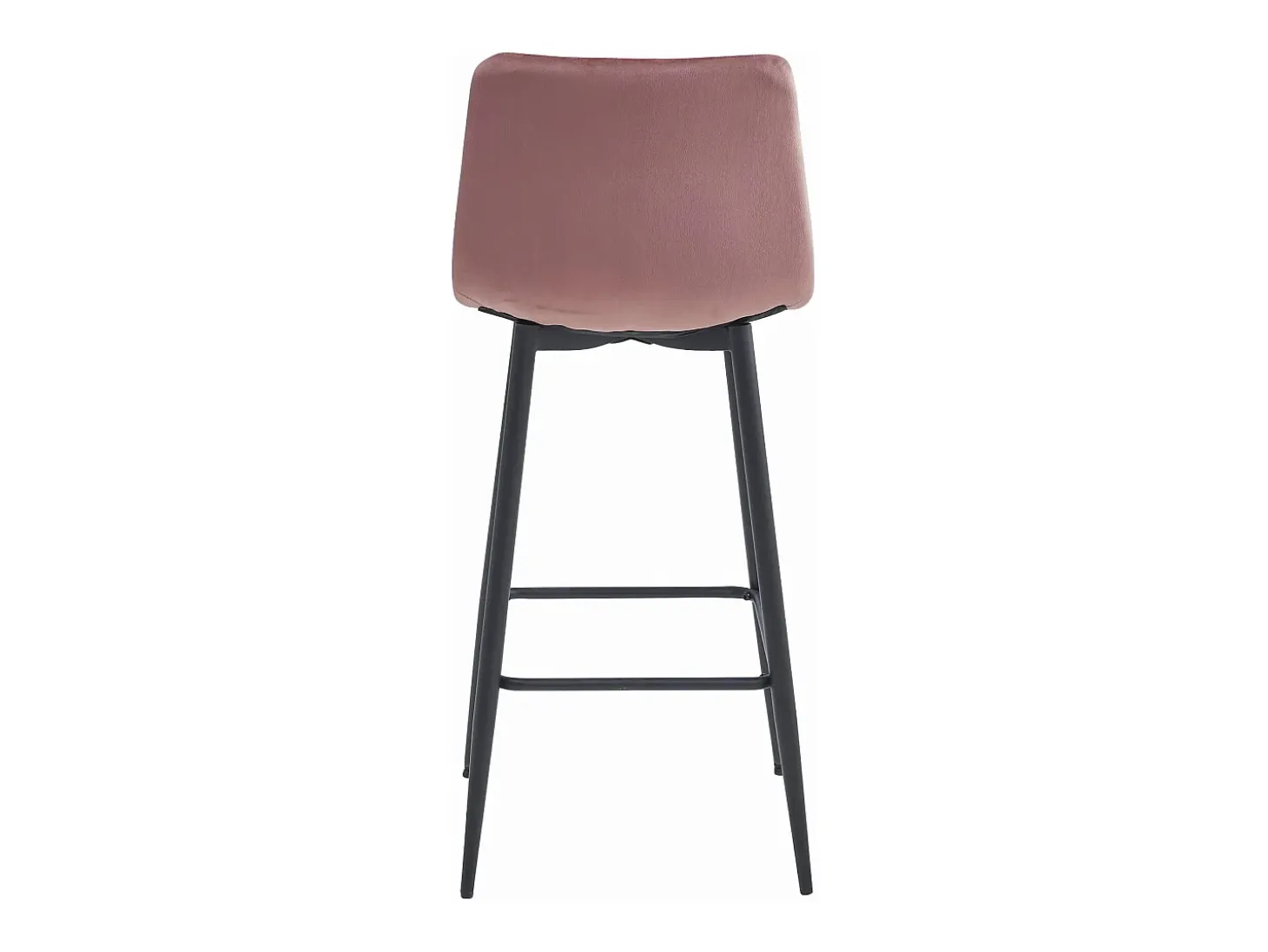 Juego de 4 taburetes de bar Valora LIVI: terciopelo rosa oscuro y patas negras