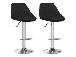 Juego de 2 taburetes de bar de piel sintética negra