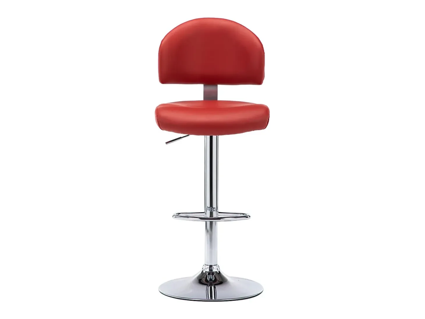 Juego de 2 taburetes de bar en piel sintética color rojo burdeos