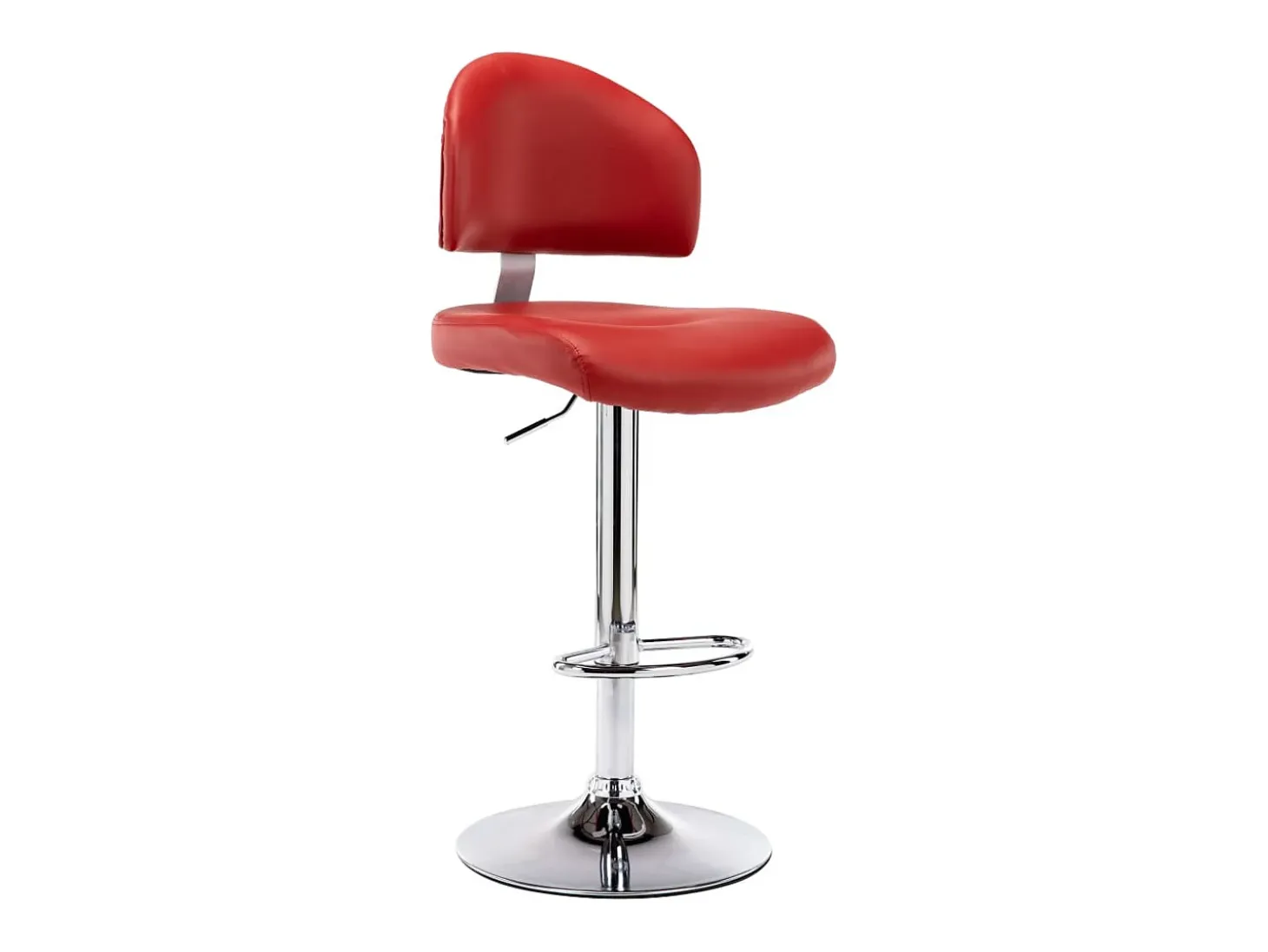 Juego de 2 taburetes de bar en piel sintética color rojo burdeos