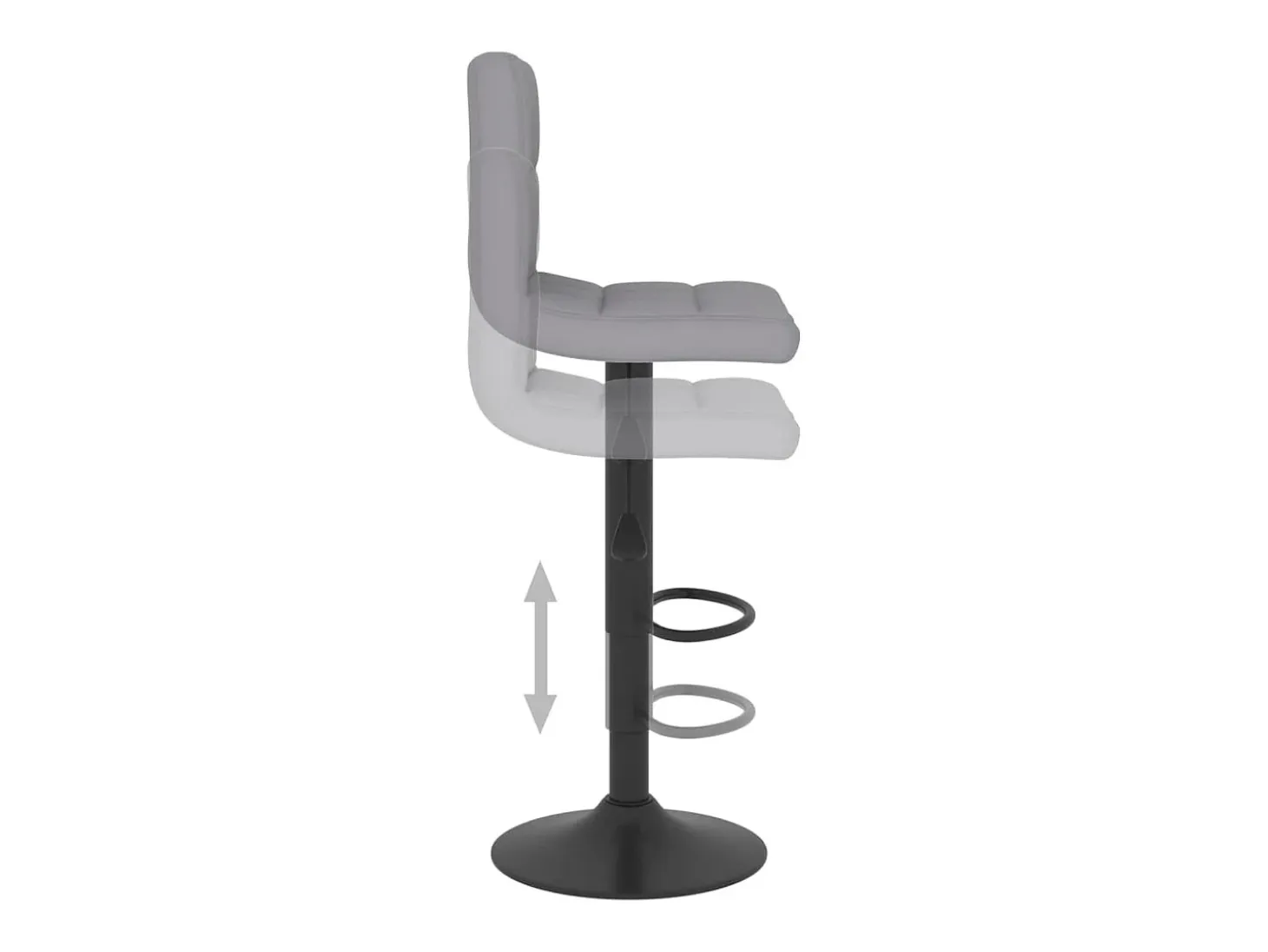 Juego de 2 taburetes de bar de tela gris claro