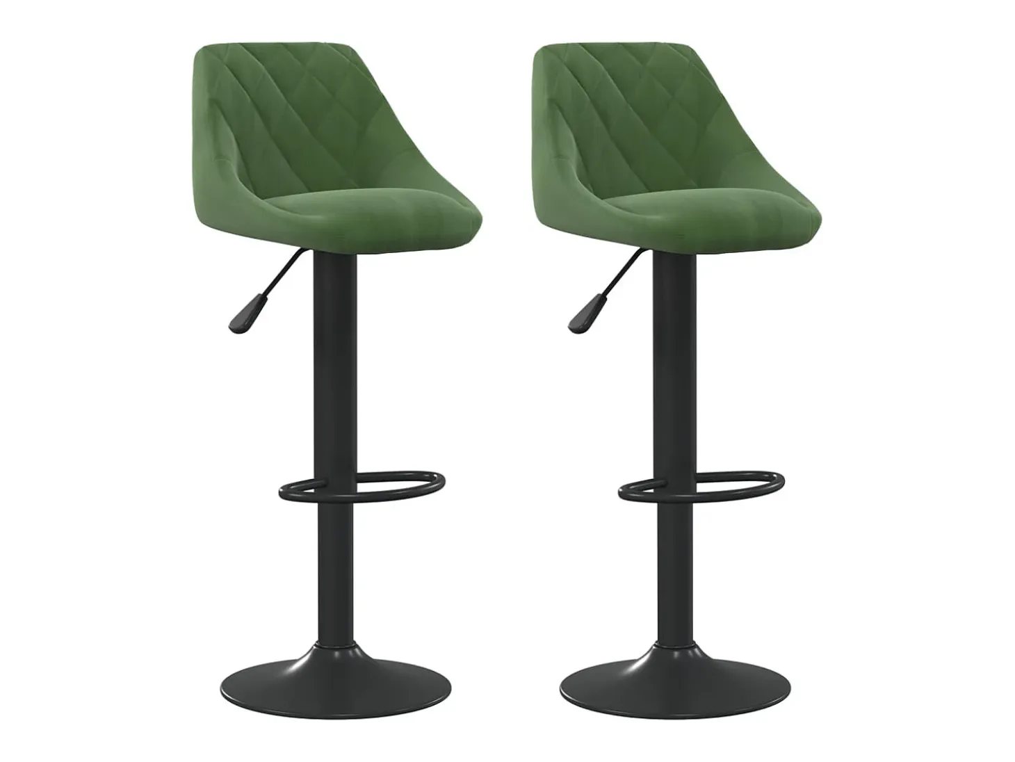 Juego de 2 taburetes de bar de terciopelo verde oscuro