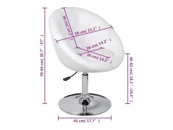 Juego de 2 taburetes de bar de piel sintética blanca