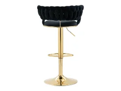 Juego de 2 taburetes de bar giratorios 360° - 54 x 46 x 78/97 - altura regulable con respaldo - terciopelo - negro