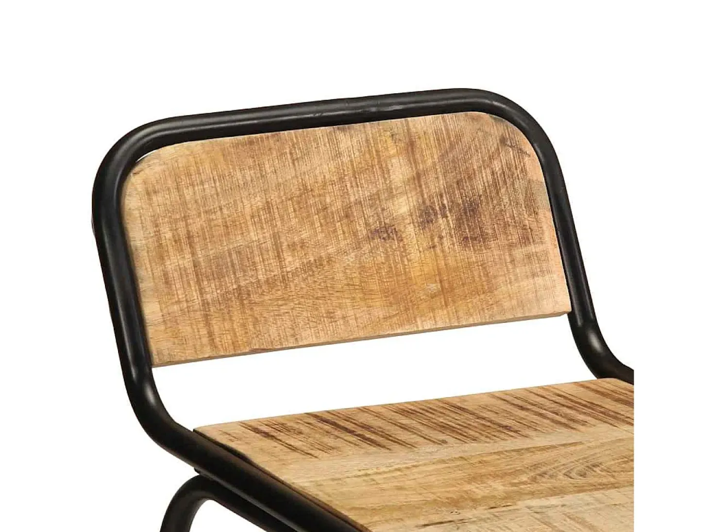 Juego de 4 taburetes de bar de madera maciza de mango en bruto