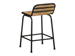 Juego de 4 taburetes de bar de madera maciza de mango en bruto