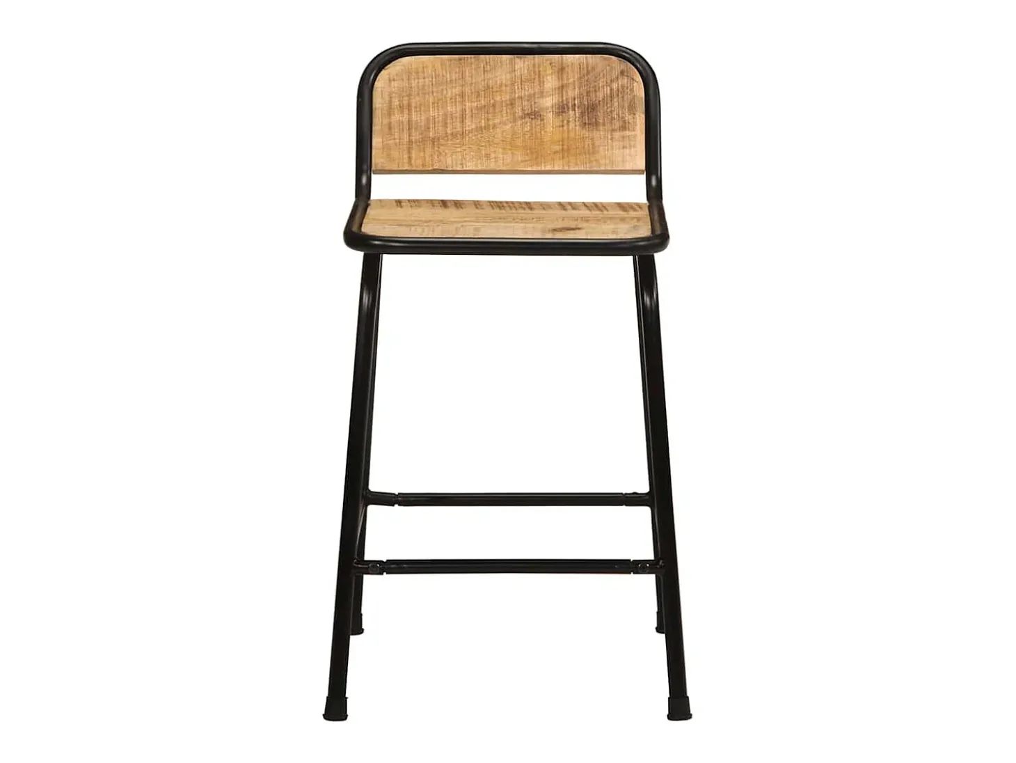 Juego de 4 taburetes de bar de madera maciza de mango en bruto