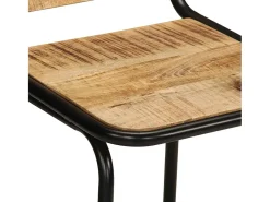 Juego de 4 taburetes de bar de madera maciza de mango en bruto