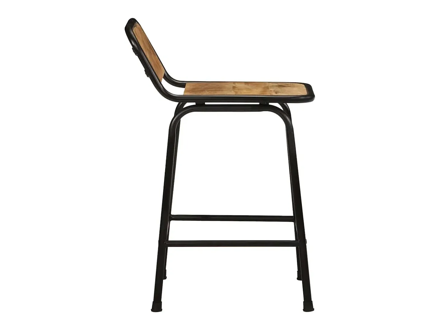 Juego de 4 taburetes de bar de madera maciza de mango en bruto