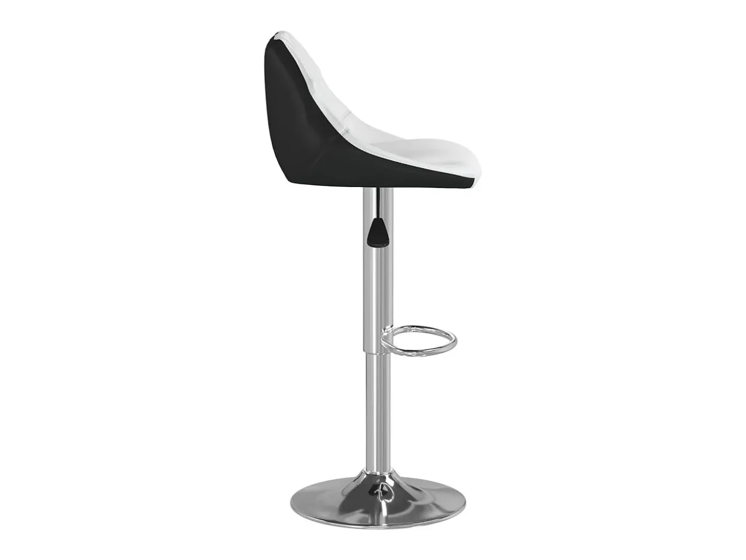 Juego de 2 taburetes de bar de piel sintética en color blanco y negro.